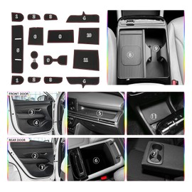 SKTU Door Slot Mat for 2025 Hyundai Tucson Accessories Door Groove Gate Pad 15Pcs Fit 2025 Hyundai Tucson Limited Door Compartment Cup Center Console Liners 2025 Tucson Hybrid Floor Liners (Red)