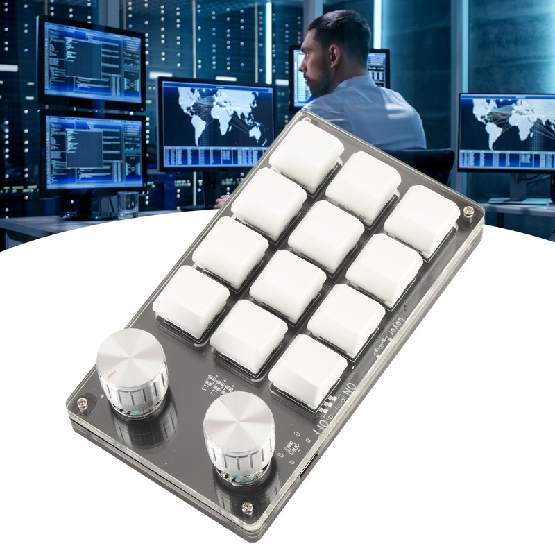 One Handed Macro Mechanical Keyboard 12 Key Multifunction DIY Programmable