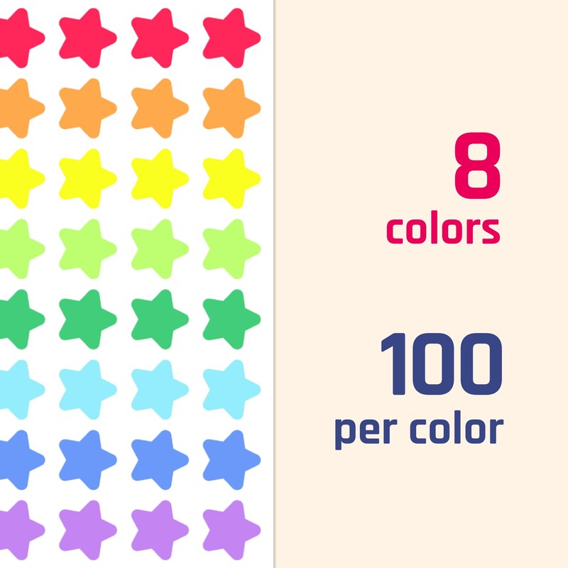 800 Pieces, 3/4 inch - Star Stickers for Kids Reward,