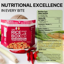 The Rice Stuff Box - Thai Red Curry Instant Rice Meals, 6-Pack, Organic Jasmine Rice, NON-GMO, Gluten-Free, Vegan, Dairy-Free (Pack of 6)