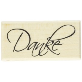 Rayher Hobby 28440000 Butterer Holzstempel Danke, 3 x 6 cm, Stempel mit Schriftzug für Dankeskarten bei Hochzeit, Taufe, Kommunion, Geburtstag