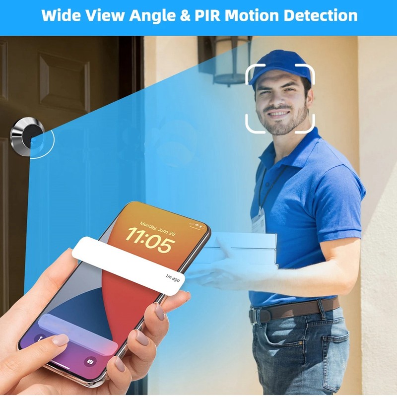 Door Eye Hole IP Camera 2MP Wide Angles 5G Dual
