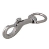 BQLZR 90mm Silver Keychain Strap 304 Stainless Steel Round Swivel