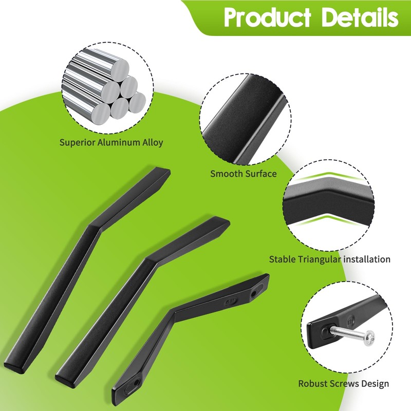 Niviy 10 Pack Cupboard Handles Kitchen Door Handles, 128mm Hole