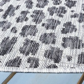 SAFAVIEH Washable Rug Outdoor Courtyard Collection - 10' Square, Navy & Grey, Non-Shedding & Easy Cleaning, Ideal for Patio, Backyard, Mudroom (CY8505-37612)