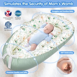 BUTOA Baby Lounger - Baby Lounger for Newborn 0-24 Months, Breathable & Soft Baby Nest, Portable and Lightweight Infant Lounger for Home and Travel, Ideal Newborn Babies Essentials Baby Shower Gifts