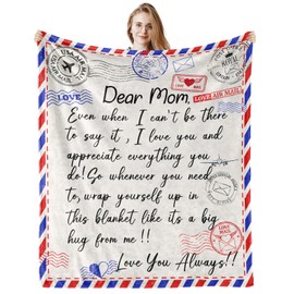 BXZWLK Gifts for Mom, Anniversary Birthday Gift for Mom, to My Mom Blanket Gift from Daughter Son, Super Soft Flannel Blankets for Christmas Valentines Day 60"x50"