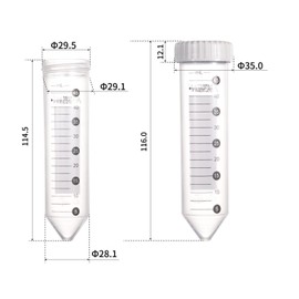 A-GEN 50mL Centrifuge Tubes with 5-Color Screw Caps [2Recycle Racks*25Tubes], USP VI Grade PP, Max RCF 12,000xg, E-Beam Sterile, DNase/RNase Free,Non-Pyrogenic, Autoclavable [50PCS, 50mL Racked]
