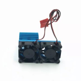 IFLYRC Aluminum Radiator with 5V Twin Cooling Fan for RC Car 540 550 3650 Size Motor
