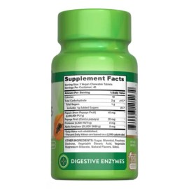 Nature's Truth Enzimas De Papaya 120 Tabletas