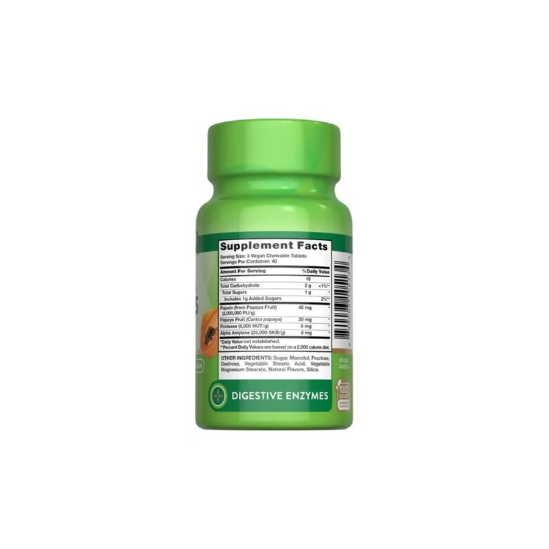 Nature's Truth Enzimas De Papaya 120 Tabletas