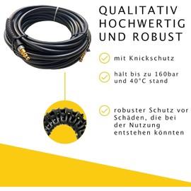 M&M Smartek High Pressure Hose for Kärcher K2 K3 K4 K5 K6 K7 Home & Garden from 2008 Pressure Washer with Click Quick Connect Connection System on Both Sides Such as 2.641-721.0 (3 Metres)