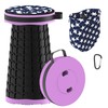 Upgraded Telescoping Stool Collapsible Stool with Seat Cushion & Bag,
