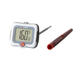 Taylor Pivoting Head Instant Read Digital Meat Food Grill BBQ Cooking Kitchen Thermometer with Protective Sleeve, Gray