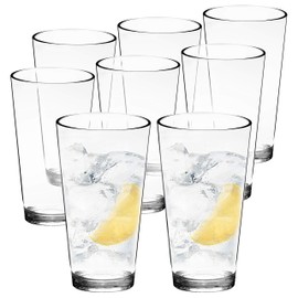 Youngever 22 oz Bistro Clear Plastic Tumblers, Plastic Drinking Glasses, Reusable Plastic Cups, Unbreakable Glasses, Set of 6