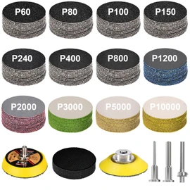187 PCS 2 Inch Wet Dry Sanding Discs 60-10000 Grit Hook and Loop Sandpaper