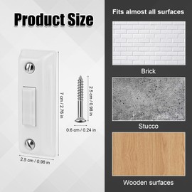 Lighted Doorbell Push Button, Metal Door Bell Button Wired with Screws Wall Mounted Doorbell Switch Door Chime Button Doorbell Button Replacement for Most Doorbell Door Chime (White)