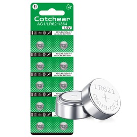 Cotchear 10pcs AG1 Battery LR621 364 Watch Battery 1.55V 364 SR621SW LR621 621 LR60 CX60 Alkaline Button Cell Batteries for Watch Toys Remote