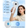 Portable Handheld Fan, 2000mah Rechargeable Battery, 5 Speed Wind, Led