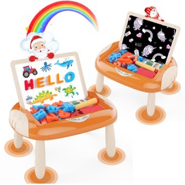 MAYESAR Toy for 1-2 Year Old, Toddlers Toys with Magnetic Letters and Numbers, Art Easel for Kids 1 2 Year Old, Birthday Christmas Gifts (Creamy Orange)