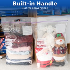 Extra Large Storage Bags with Zipper Seal, Jumbo XL Resealable Plastic Bags, 10 Gallon for Clothes, Food, Bedding, or Travel, 20"x26" [20 Pack]