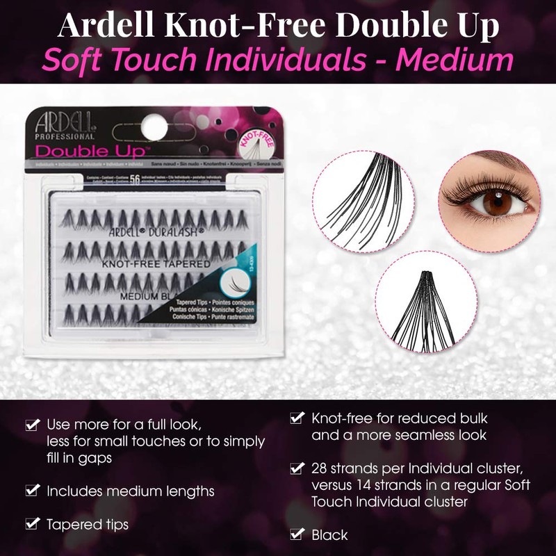 Ardell Individual Lashes Soft Touch - Medium Black, Knot-Free False