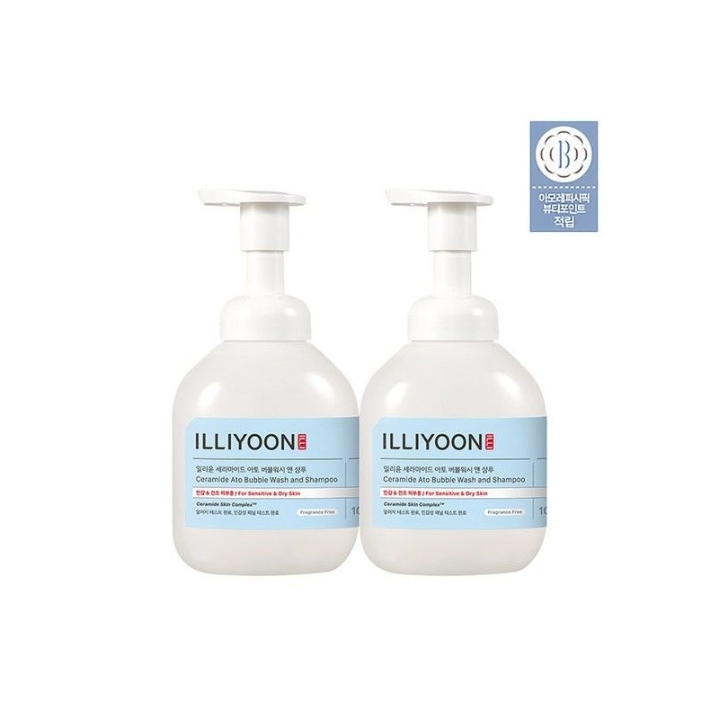 Illyyoon Ceramide Ato Bubble Wash & Shampoo 400ml 2 packs