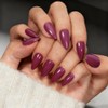 SXVME Uñas Postizas De Gel Suaves Reutilizables Color Frambuesa Almendra