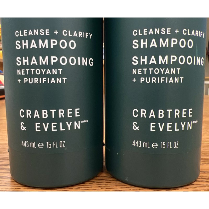 Crabtree & Evelyn Cleanse + Clarify Shampoo. 2 Bottles 15