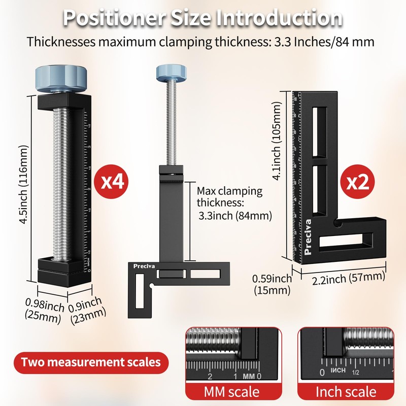 Preciva Corner Clamp for Woodworking, 90 Degree Right Angle Clamp,