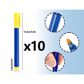 ZoeTekway Pack of 10 Banknote Checker Pen, Tester Fake Banknotes, Detection Banknote Pen, Test Pen, False Money Pen, Banknote Checker for US Dollar, Euro, Pound, Yen (Blue, 132 x 12 mm)