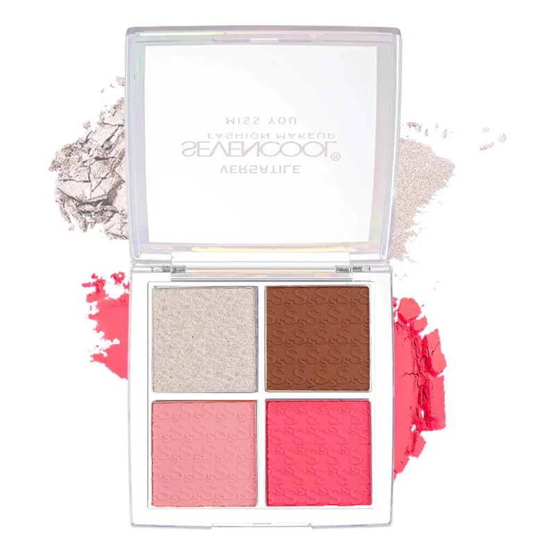 Paleta Rostro 3 En 1 Rubor Iluminador Contorno 4 Tonos