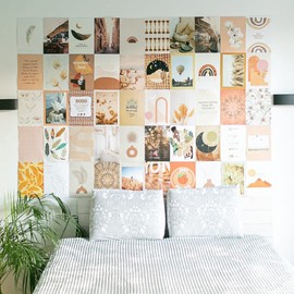 Flamingueo Fotowand - 50 Bilder Set, Wandbild, Wand Dekoration, Schlafzimmer Deko, Poster Set, Aesthetic, Wanddeko, Wandsticker, Deko Teenager Mädchen Zimmer, Room Decor, Aesthetic Deko (Boho)