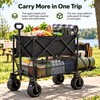 2-Tier Folding Utility Wagon for Outdoor Transport - 220 lb