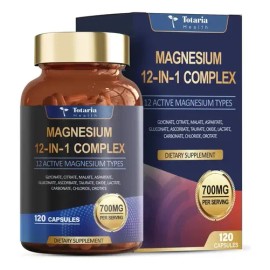 Complejo De Magnesio 12 En 1 Con 120 Caps 700mg Hecho Usa                                                                                             