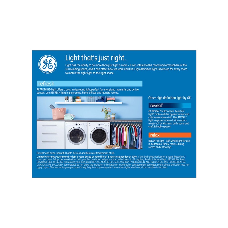 GE Refresh LED Light Bulbs, 60 Watt, Daylight, G25 Globe