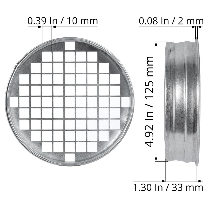 ECOPRO VENT 5" Inch Galvanized Ducting Take-Off End Cap with