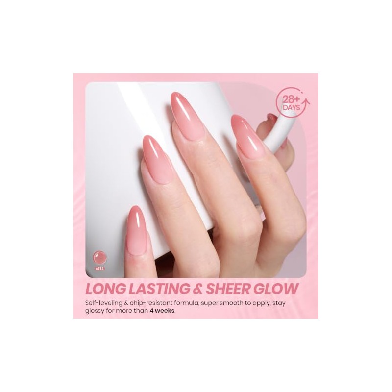 Beetles Esmalte en Gel Jelly Nude, Kit de 6 Colores