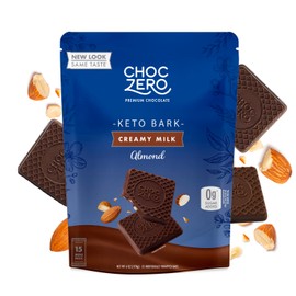 ChocZero Milk Chocolate with Almonds Keto Bark, 6 Ounce (Pack of 1)