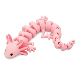 Yipintang 3D Printed Pink Flexible Axolotl - 7 Inches Movable Animal Figure for Desk Décor, Interactive Fidget Creature