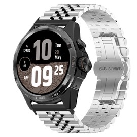 Blueshaweu 20 mm 22 mm Metal Strap Compatible with Ticwatch Smartwatch, Adjustable Stainless Steel Strap Compatible with Ticwatch Atlas, Pro 5 Enduro, Pro 3, E3, GTH (Silver, 24 mm)