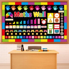 Math Bulletin Board Set Back to School Classroom Decorations Number Learning Mathematical Knowledge Poster Math Signs Cutouts Teaching Props for Nursery Preschool Wall Door Decor Teacher Supplies