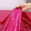PartyDelight Hot Pink Sequin Tablecloth 60x102 Inch Rectangle Tablecloth Glitter