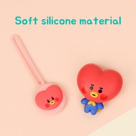 BT21 Little Buddy AirTag Case with All in One Silicon Strap, Secure Holder Protective Cover for Air Tag with Scratch Resistance Accessory (SHOOKY)