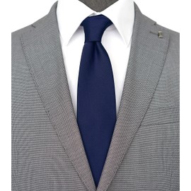 ZENXUS Extra Long Solid Tie for Men Big and Tall, Deep Navy XL Tie 63 inch