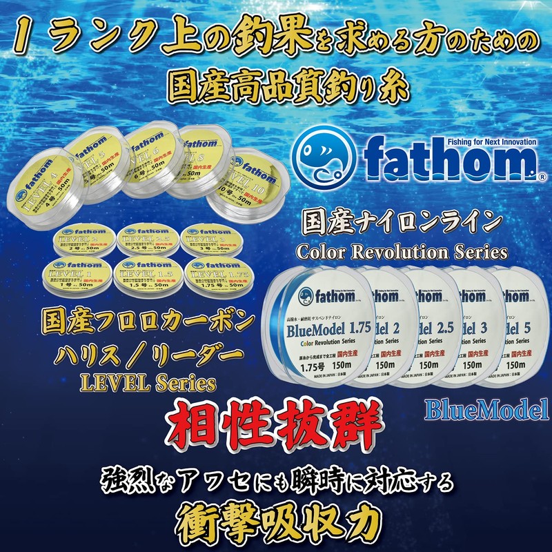 Fathom Nylon Line Suspended Type BlueModel No. 2.5 ft (150