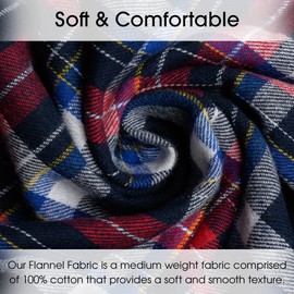 Pico Textiles 3 Yards Bolt Navy Blue and Red Tartan Plaid Flannel Fabric - 60" Wide - 100% Cotton - Sold by The Yard - for Shirts, Scarves, Pajamas & Receiving Blankets