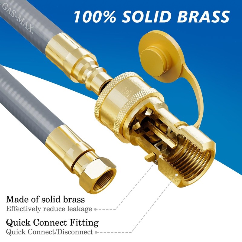 NUPICK 48FT 1/2" Natural Gas Hose,Natural Gas Conversion Kit for