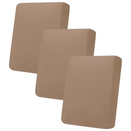 PureFit Super Stretch Fleece Couch Cushion Covers - Individual Sofa Cushion Covers Sets, Washable Sofa Seat Covers Cushion Protector with Elastic Bottom (3 Pieces Cushion Sofa, Camel)