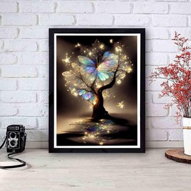 Jakener Cross Stitch Kits for Adults Beginners - Tree of Life Elves Embroidery Kits for Adults Beginners,11CT Counted Embroidery Needlepoint Kits DIY Home Decor 12x16 Inch